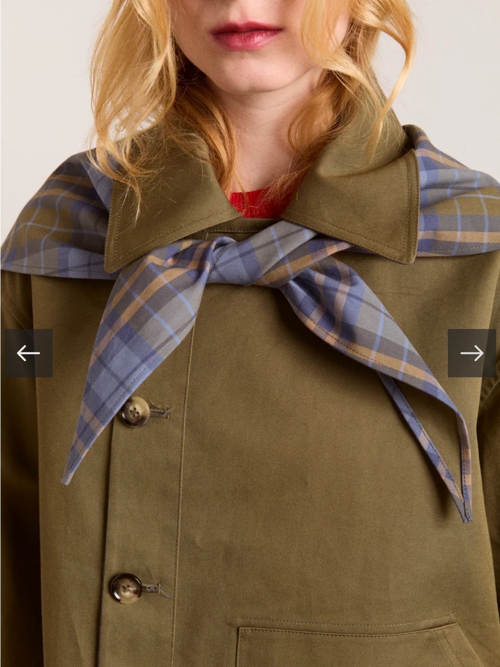 NWT Damson Madder Reversible Jerry Crop Trench Coat - Olive - Picture 6 of 11